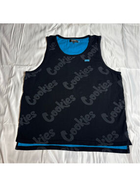 Men's Cookies Black and Blue Tank Top XXL